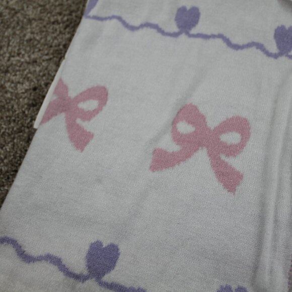 Bonbini NY Bow Heart Tulip Baby Blanket Infant Girls Pink Purple Rayon Blend NWT - Picture 4 of 8
